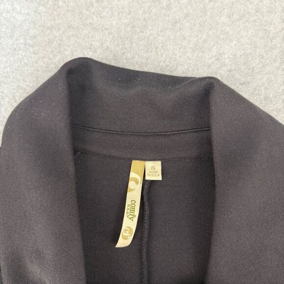 Comfy USA Womens Small Black Cowl Neck Coat Jacket Cape Short Sleeve Cape Topper - Picture 2 of 12